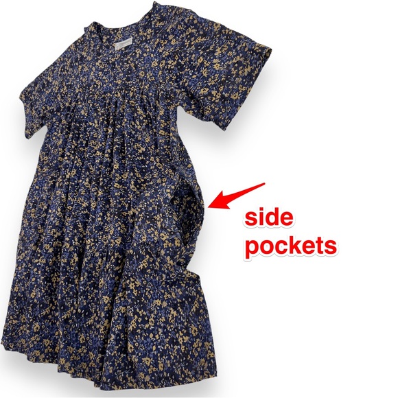 Current Elliott The Raglan Tee Dress in Floral Field 100% Cotton - Picture 10 of 16